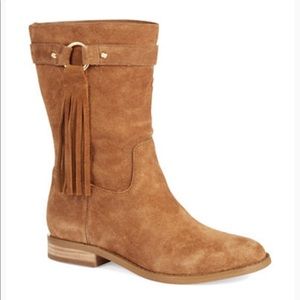 MICHAEL KORS SUEDE BOOTIES - dark caramel